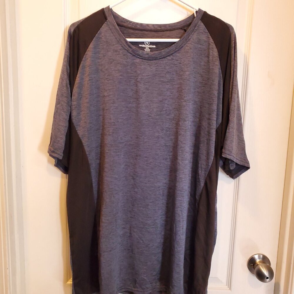 FOUR Men's 3XL Performance V-Neck Tee's - Gray/Black & Green/Black & Navy & Grey - Picture 2 of 13